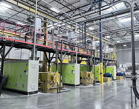 Fully Automatic Feeding Dosing Mixing Conveying System For SPC Floor Extruder Line