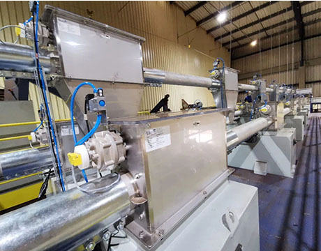 Tube Chain Conveying System For PVC Window Profiles Extruder Line